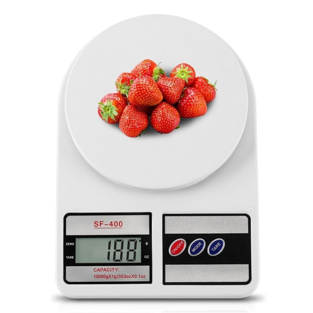 Digital Kitchen Scale 22lb/10kg Capacity, Stainless Steel Food Scale with oz/g U